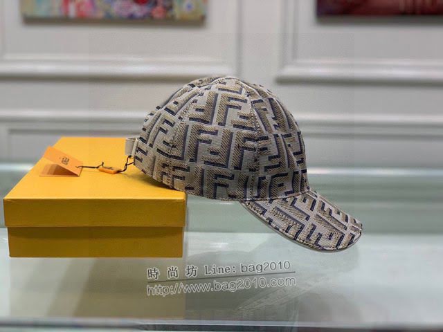Fendi爆款男士帽子 芬迪經典FF提花棒球帽鴨舌帽  mm1726